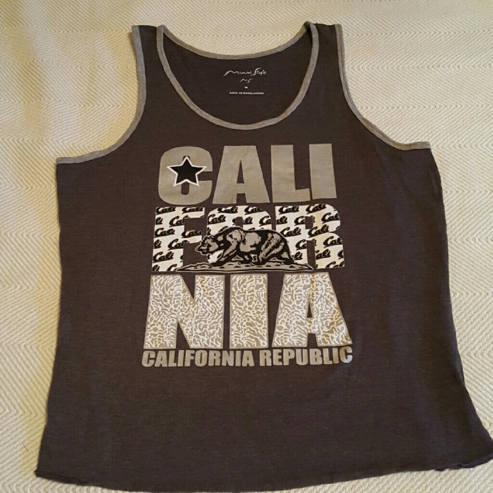 CALIFORNIA Tank Top Medium Gray Men's